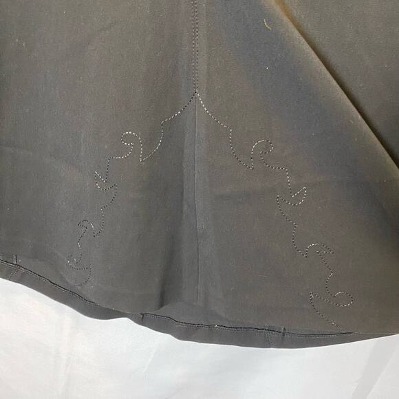 Diab'less Vintage From France Classic Black A-line Embroidered Midi Skirt - Picture 12 of 14